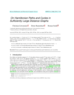 On Hamiltonian Paths and Cycles in Sufficiently Large Distance