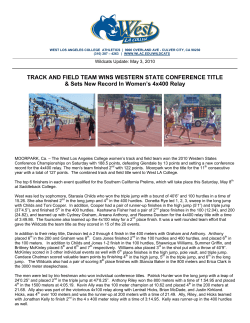TRACK AND FIELD TEAM WINS WESTERN STATE