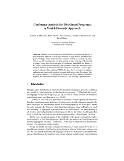 Confluence Analysis for Distributed Programs: A Model