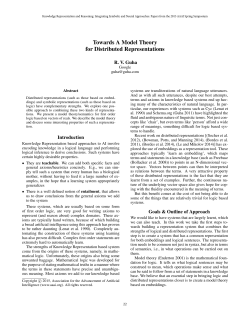 Towards A Model Theory for Distributed Representations