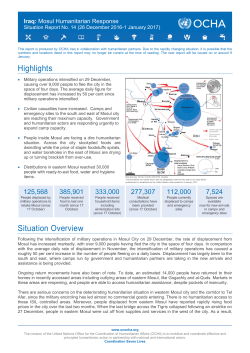 Highlights Situation Overview