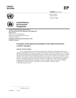 Evaluation of the financial mechanism of the Montreal Protocol