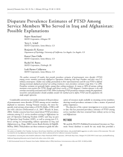 Disparate prevalence estimates of PTSD among service members