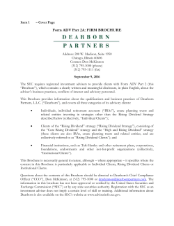 Form ADV Part 2A: FIRM BROCHURE