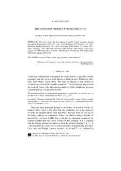 THE GENESIS OF POSSIBLE WORLDS