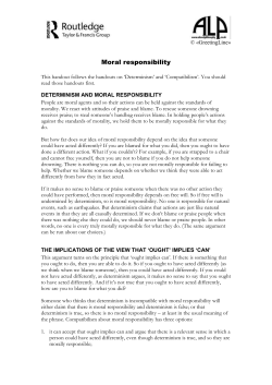 Determinism and moral responsibility