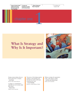 1. What Is Strategy and Why Is It Important