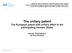 Unitary Patent_13 03 2013_Teodoresu