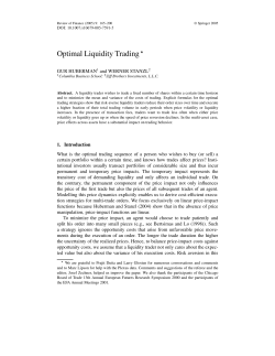 Optimal Liquidity Trading - Columbia Business School
