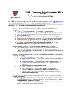 TDM Tips – USTA New England