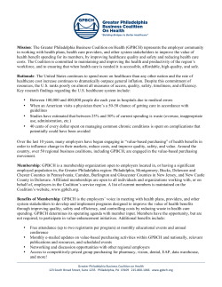 Mission: The Greater Philadelphia Business Coalition on Health