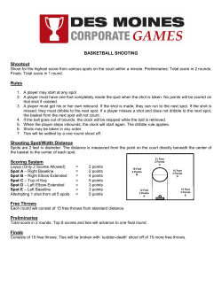 BASKETBALL SHOOTING Shootout Rules Shooting Spot/Width