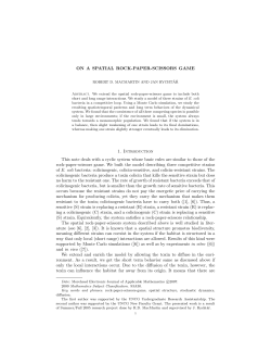 ON A SPATIAL ROCK-PAPER-SCISSORS GAME 1
