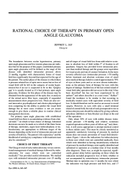 rational choice of therapy in primary open angle glaucoma