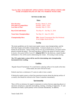 Tennis Guide 2016 1 Note for 2016