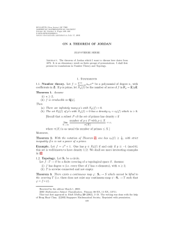 ON A THEOREM OF JORDAN 1. Statements 1.1. Number theory. Let