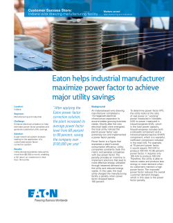 Eaton helps industrial manufacturer maximize power factor to