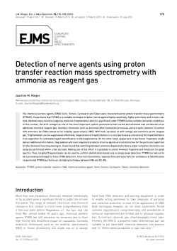 Detection of nerve agents using proton transfer