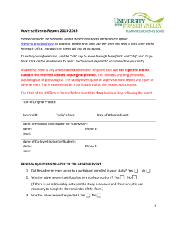 Adverse Events Report
