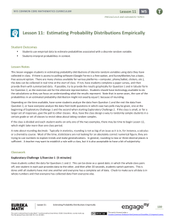 Lesson 11: Estimating Probability Distributions