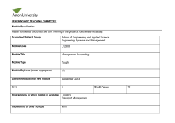 Module Specification (draft)