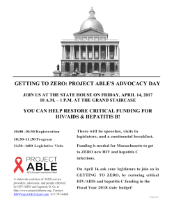 GETTING TO ZERO: PROJECT ABLE`S ADVOCACY DAY