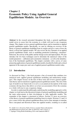 Economic Policy Using Applied General Equilibrium Models