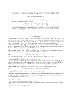 AN ERD&uml;OS-MORDELL TYPE INEQUALITY ON THE TRIANGLE 1
