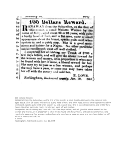 Runaway Slave Ads Transcribed - New Bedford Historical Society