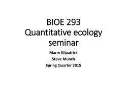 Quantitative ecology seminar