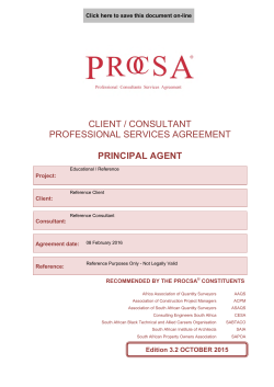 client / consultant professional services agreement principal agent