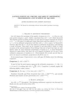 LATTICE POINTS ON CIRCLES, SQUARES IN ARITHMETIC