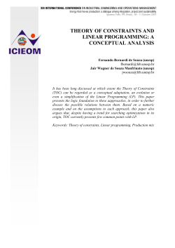 theory of constraints and linear programming: a conceptual