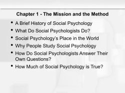 Introduction to Social Psychology