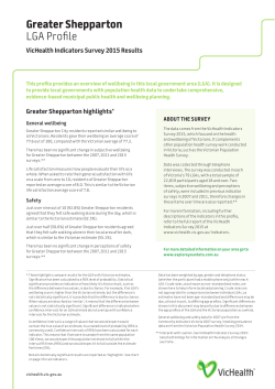 Greater Shepparton LGA Profile