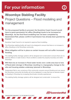 levels to be increased at Woombye. As the final