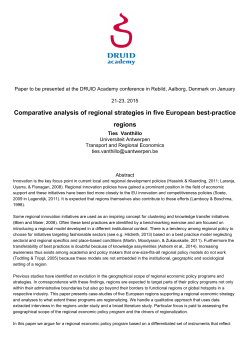 Comparative analysis of regional strategies in five European best