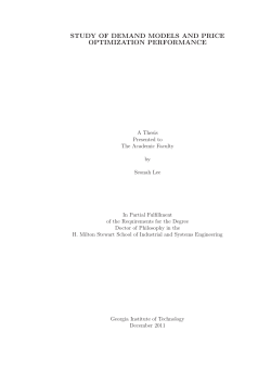 study of demand models and price optimization