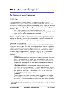Developing a Strategy