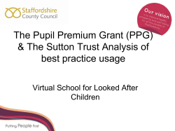 The Pupil Premium Grant (PPG) &ndash; background and best practice