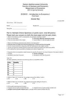 ECON101 2015-16 Spring Final Exam Answers