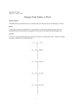 Putting Truth Tables to Work