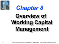 Chapter 8 -- Overview of Working Capital Management