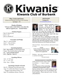 Spotlight May 24th, 2017 - Kiwanis Club of Burbank