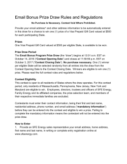 Email Bonus Prize Draw Rules and Regulations