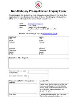 Non-Statutory pre-application enquiry form