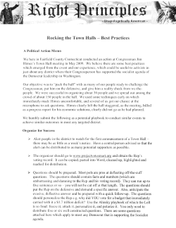 Town Hall Action Memo