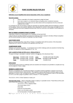 Point Score Rules 2016 - German Shepherd Dog Association of WA