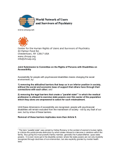 Joint Submission to Committee on the Rights of Persons with