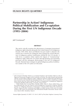 Partnership in Action? Indigenous Political